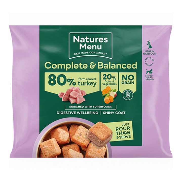 Natures Menu 80/20 Farm Reared Turkey Nuggets Raw Dog Food 1kg