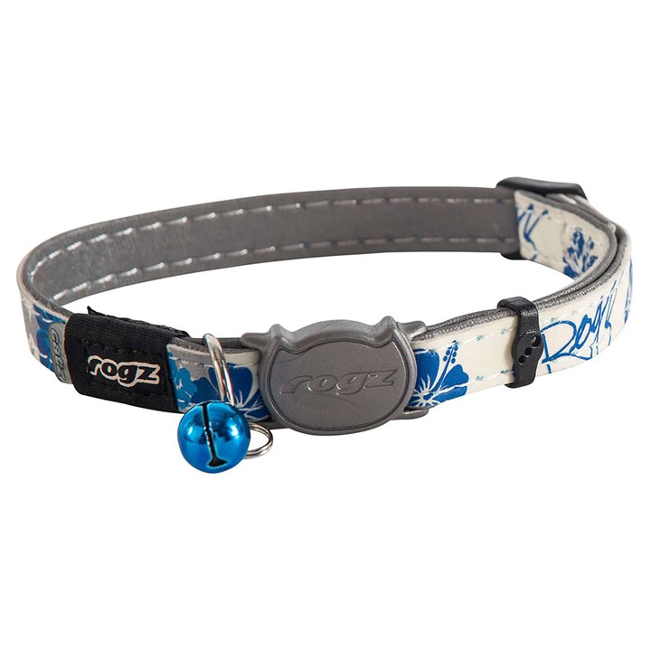 Rogz GlowCat SafeLoc Blue Floral Collar