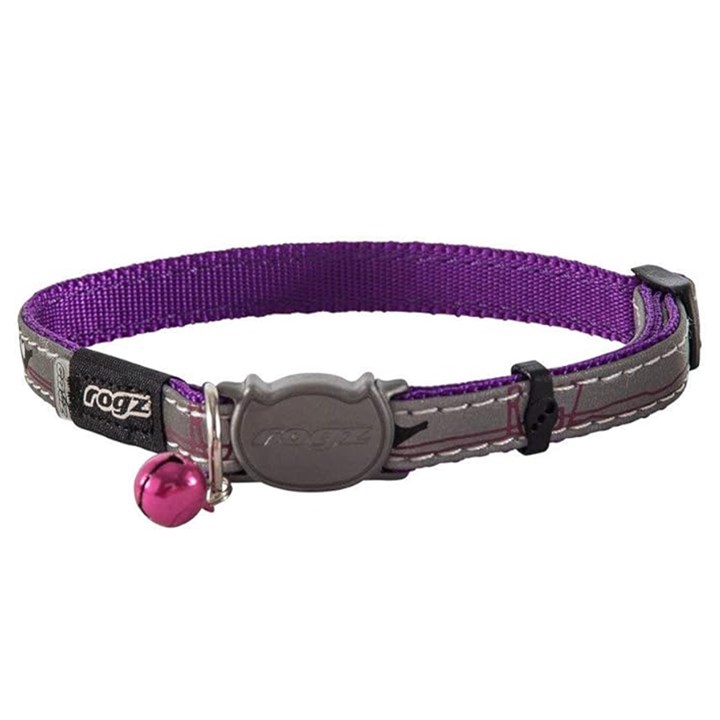 Rogz SafeLoc Purple Birds On Wire Collar