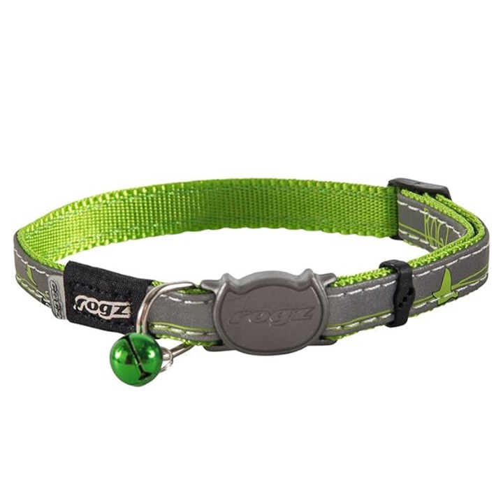 Rogz SafeLoc Lime Swallows Collar