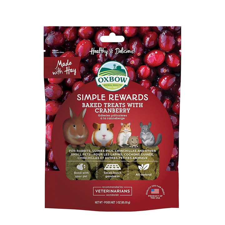 Oxbow Simple Rewards Baked Small Animal Treat Cranberry 60g