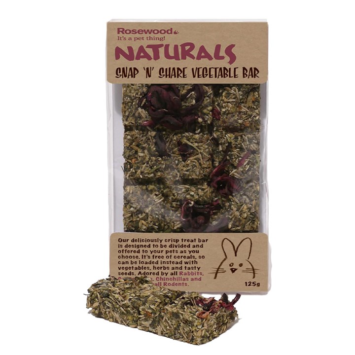 Naturals Snap N Share Vegetable Bar Small Animal Treat 125g