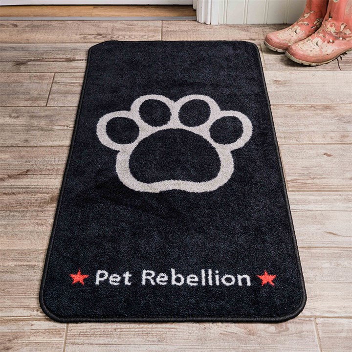 Pet Rebellion Stop Muddy Paws Black Carpet Runner