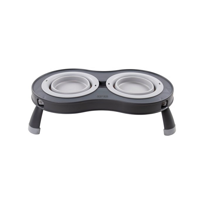 Dexas Double Elevated Feeder Light Grey