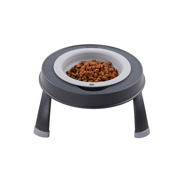 Dexas Single Elevated Feeder Light Grey Pets Corner