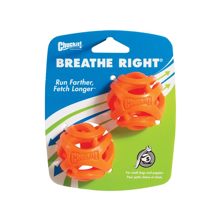 Chuckit! Breathe Right Fetch Ball - Small 2 Pack Dog Toy