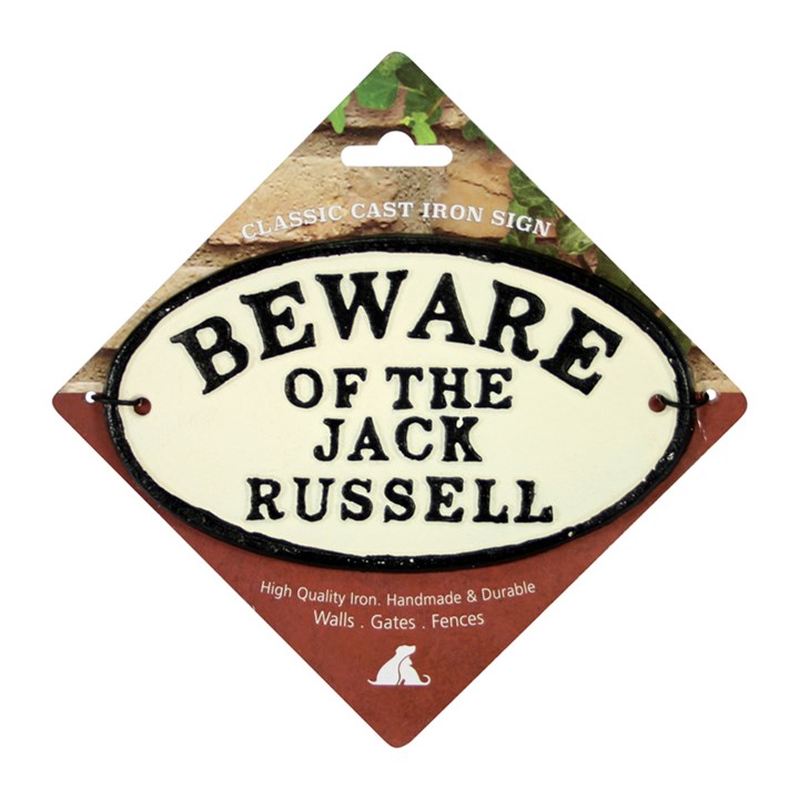 Beware Of The Jack Russell Cast Iron Oval Sign