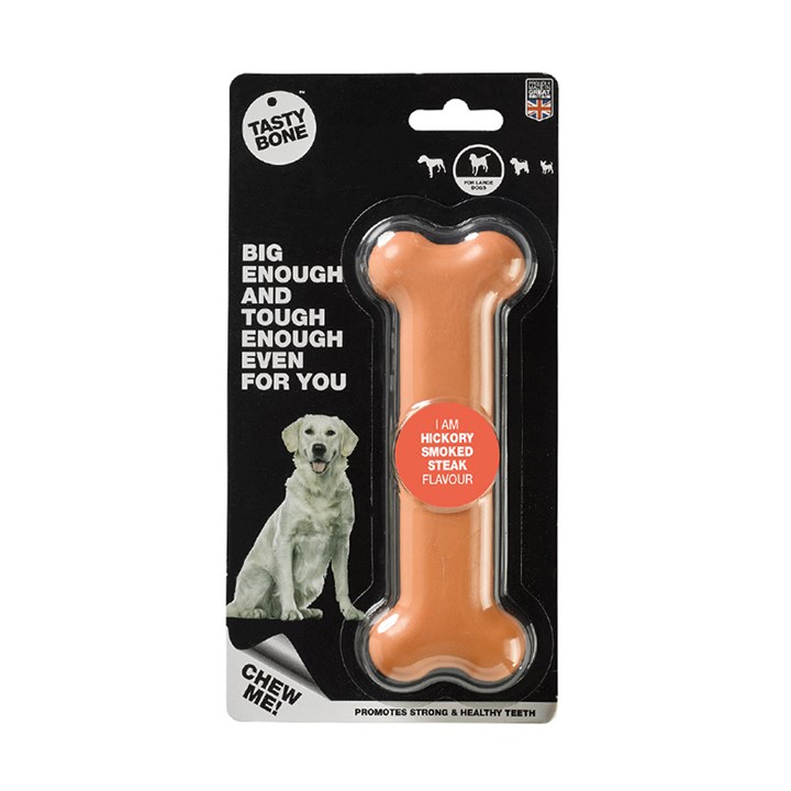 Tastybone Hickory Smoked Steak Bone Dog Chew Small