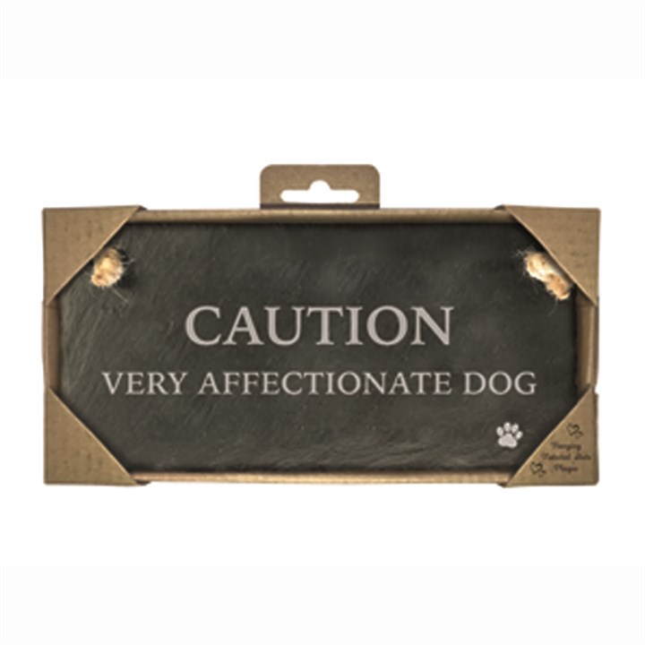 Caution Very Affectionate Dog Slate Rectangle Sign