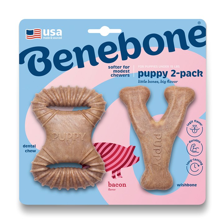 Benebone Puppy Bacon Double Pack Dog Chew