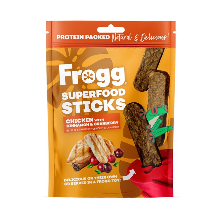 Frogg Superfood Sticks with Chicken, Cranberry & Cinnamon Dog Treats 100g