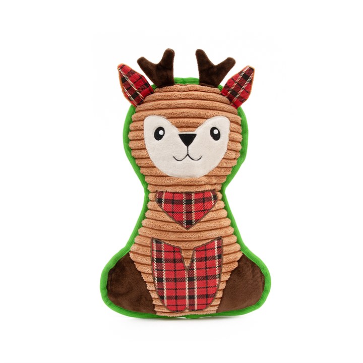 Great & Small Christmas Reindeer with Tartan Belly Dog Toy