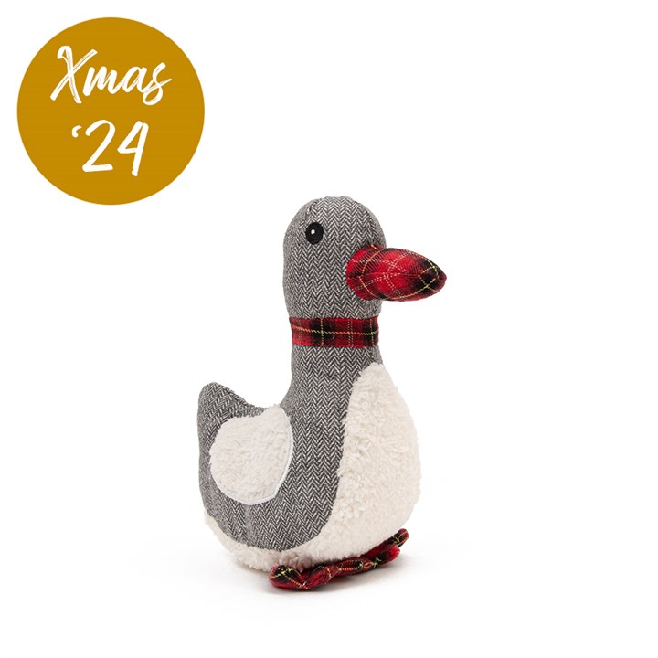 Great & Small Christmas Goose with Tartan Beak Dog Toy