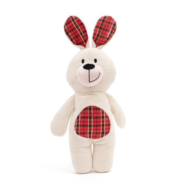 Great & Small Christmas Rabbit with Tartan Ears Dog Toy