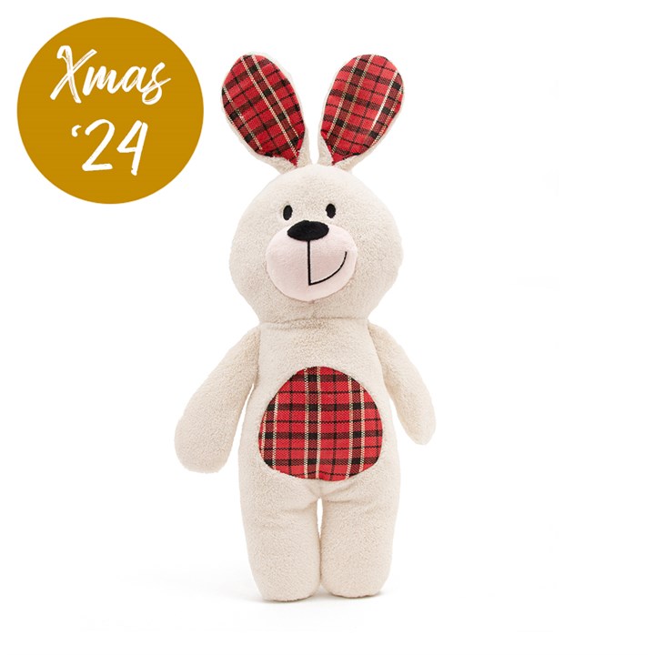 Great & Small Christmas Rabbit with Tartan Ears Dog Toy