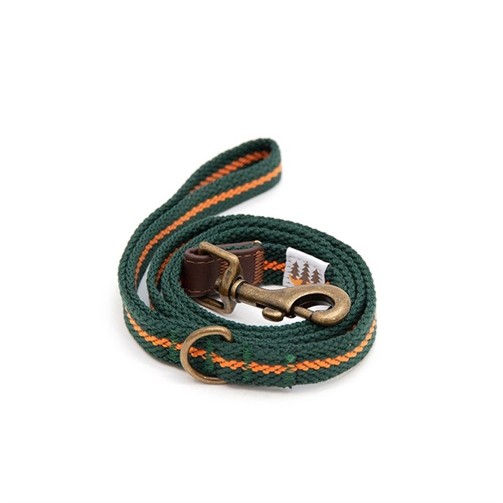 Great & Small Country Woven Dog Lead Green/Orange