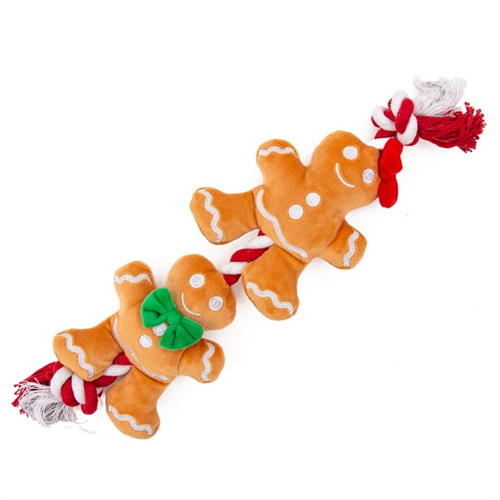 Great & Small Christmas Gingerbread Rope Dog Toy