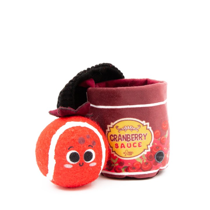 Great & Small Christmas Cranberry Sauce Jar with Ball Dog Toy