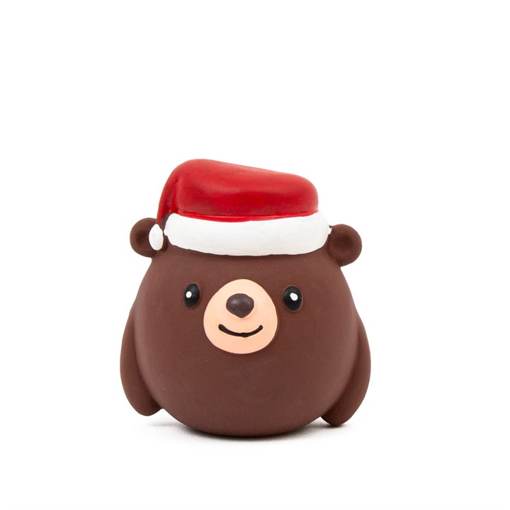 Great & Small Christmas Latex Brown Bear Dog Toy