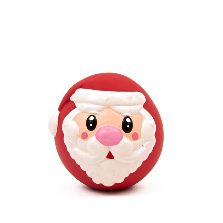 Great & Small Christmas Latex Santa Ball Dog Toy