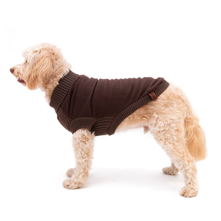 Great & Small Country Fleece Jumper Brown Dog Coat