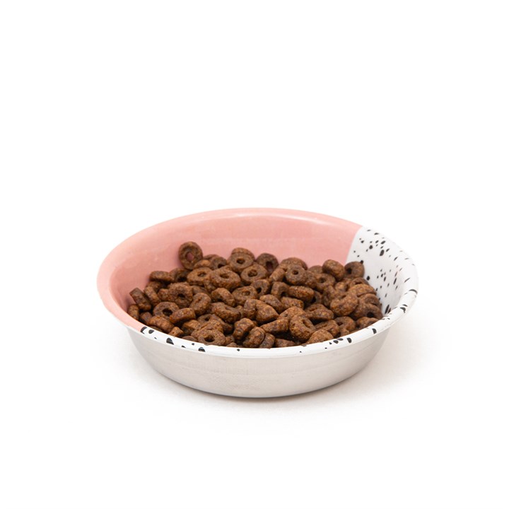 Great & Small Pink Speckle Cat Food Dish