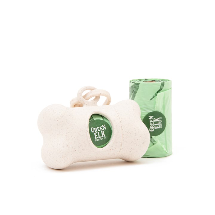 Green Elk Compostable Poop Bags with Dispenser (2x15 bags)