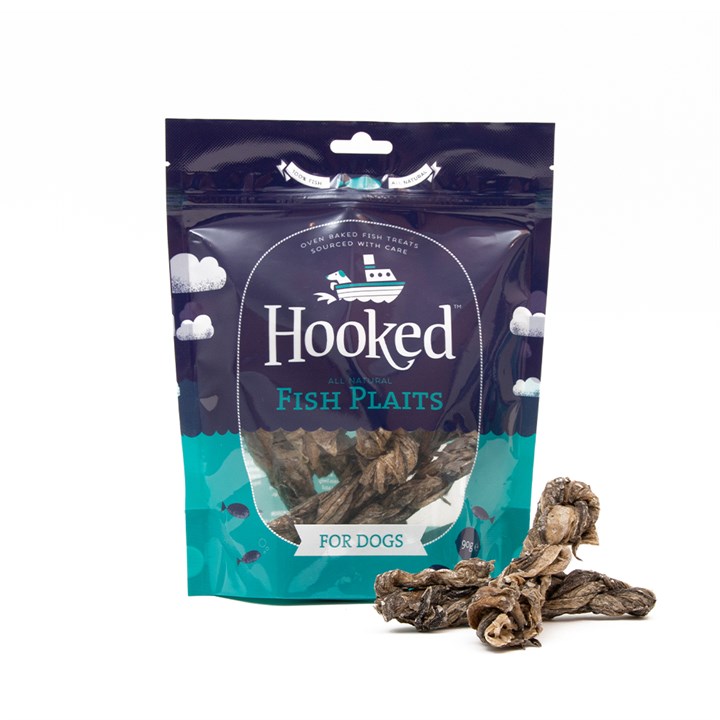 Hooked 100% Fish Plaits Dog Treats