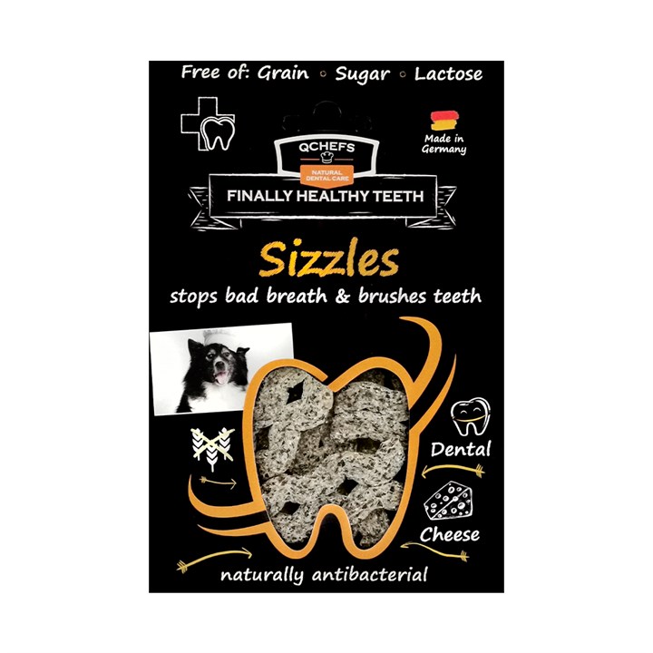 QChefs Natural Dental Power Sizzles Dog Treats 65g