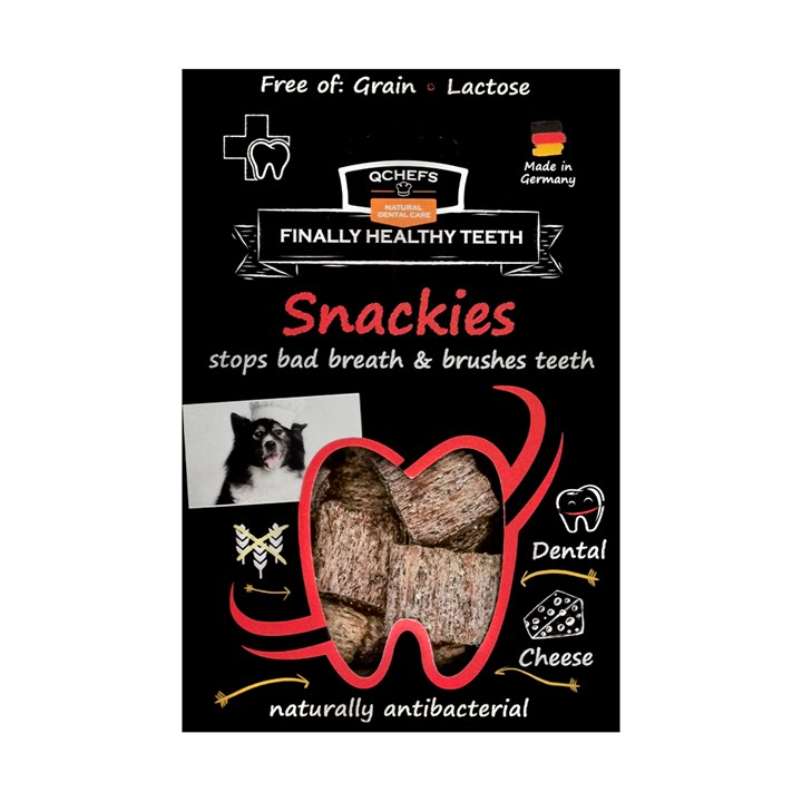 QChefs Natural Dental Vital Snackies Dog Treats 65g