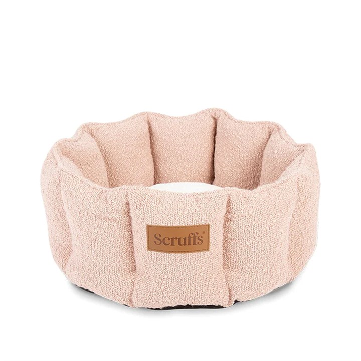 Scruffs Boucle Round Cat Bed Pink