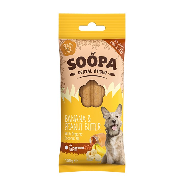 Soopa Dog Dental Banana & Peanut Butter Stick 100g