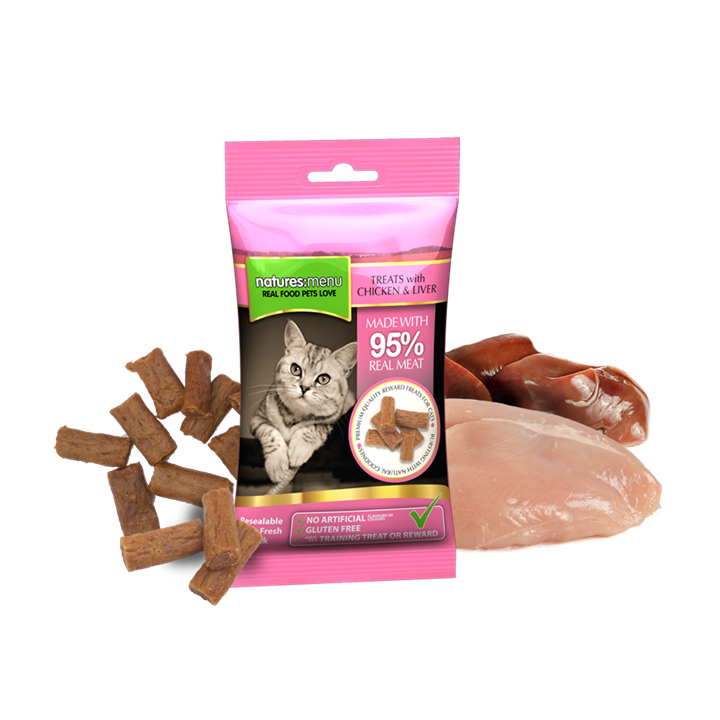 Natures Menu Real Meaty Cat Treats with Chicken and Liver 60g