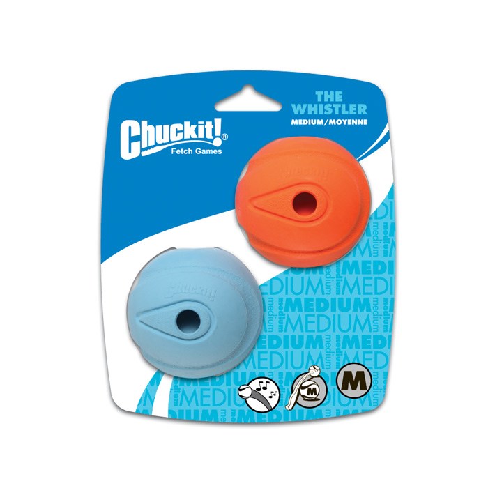 Chuckit! Whistler Ball - Medium 2 Pack Dog Toy