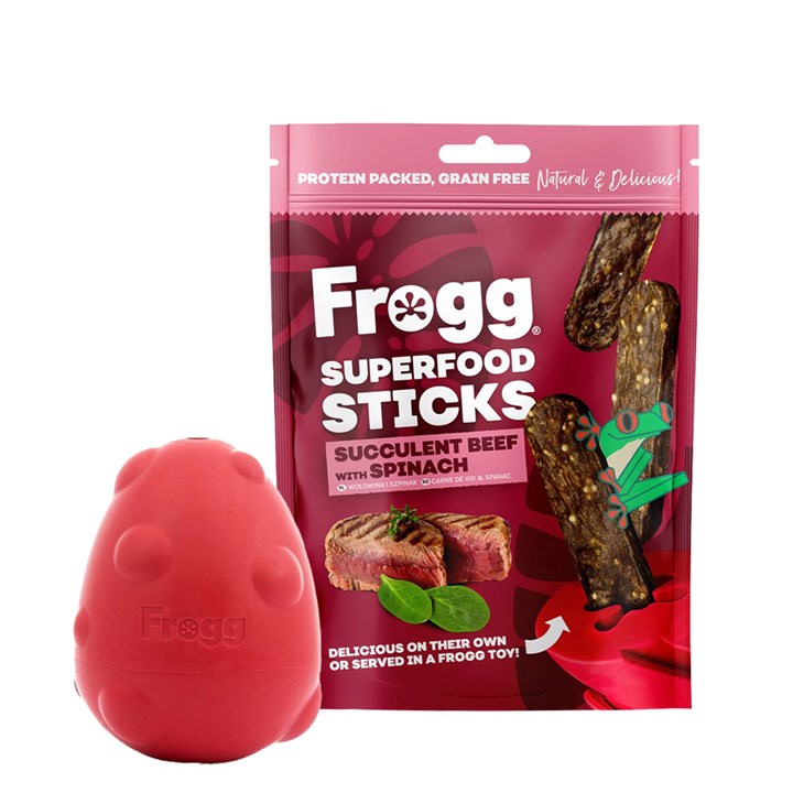 Frogg Egg Toy & Beef Superfood Treats Bundle