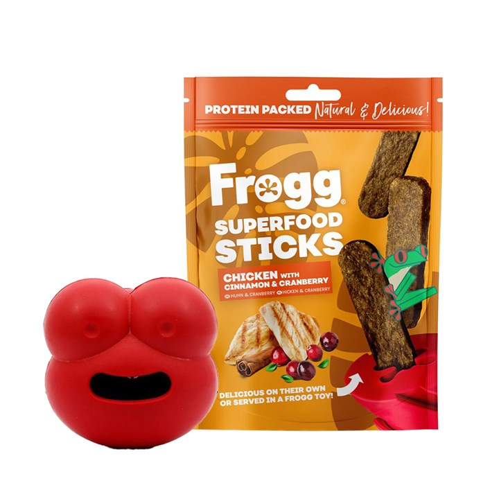 Frogg Robert Toy & Chicken Superfood Treats Bundle