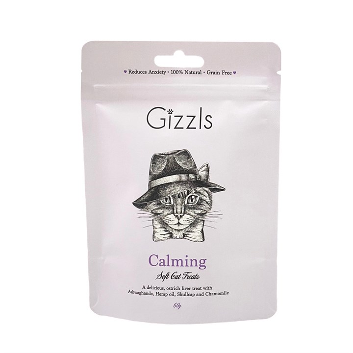 Gizzls Calming Free-range Ostrich Soft Cat Treats 60g