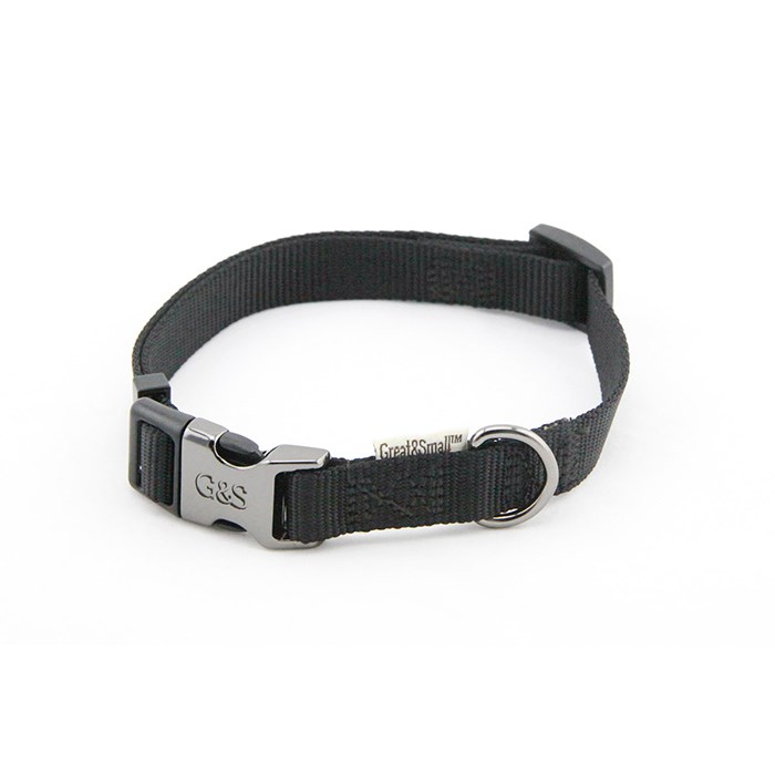 Great & Small Classic Plain Dog Collar Black