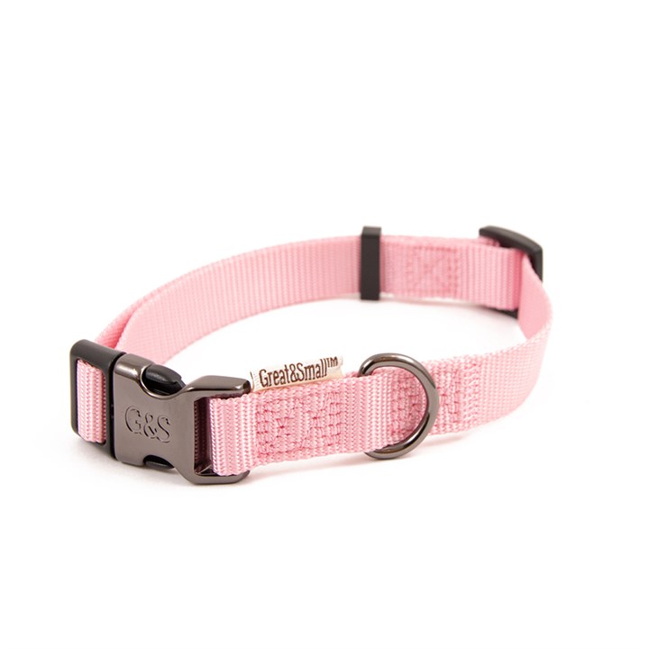 Great & Small Classic Plain Dog Collar Pink