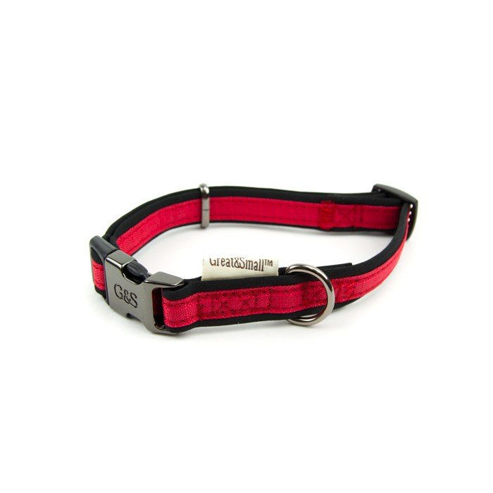 Great & Small Active Neoprene Dog Collar Red