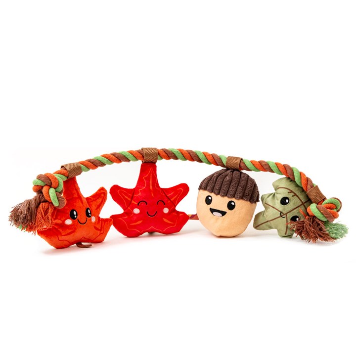 Great&Small Autumn Animals Leaf Rope Dog Toy