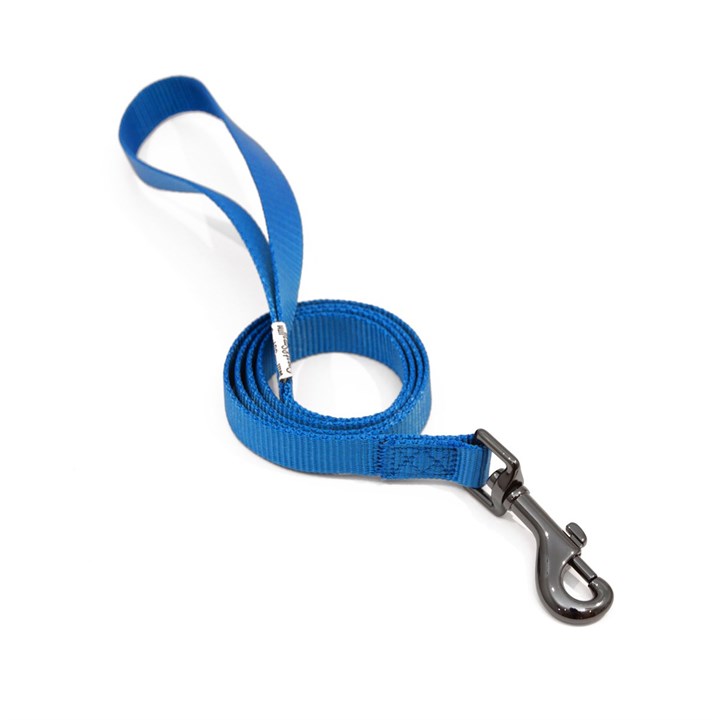 Great & Small Classic Plain Dog Lead Blue