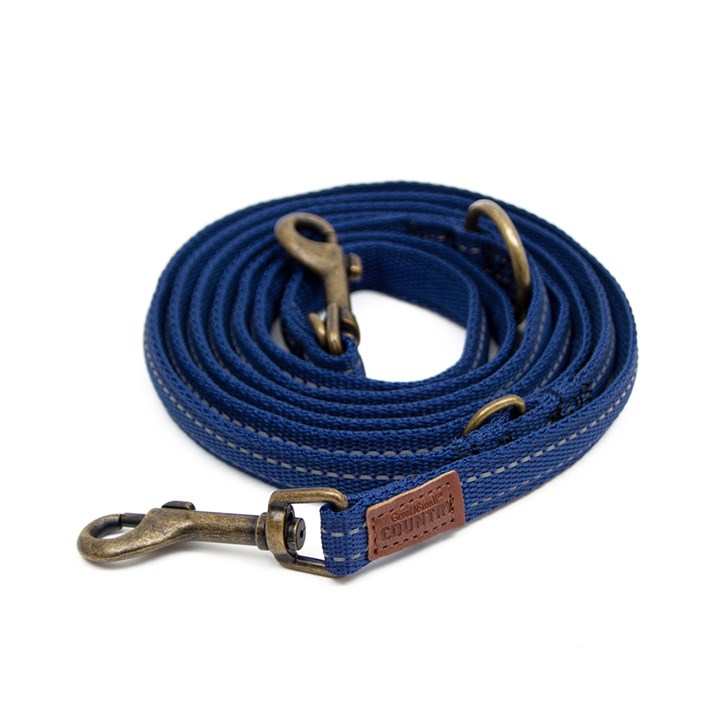 Great & Small Country Adjustable Dog Lead Indigo Blue