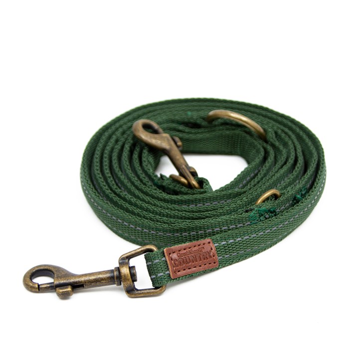 Great & Small Country Adjustable Dog Lead Forest Green