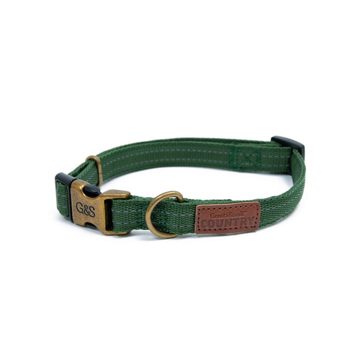 Great & Small Country Dog Collar Forest Green