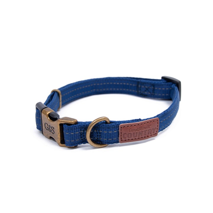 Great & Small Country Dog Collar Indigo Blue
