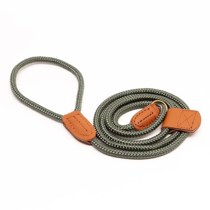 Great & Small Country Rope Slip Dog Lead Green