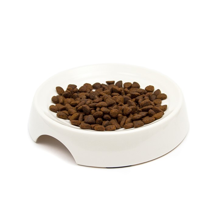 Great & Small Cream Melamine Ripple Cat Bowl