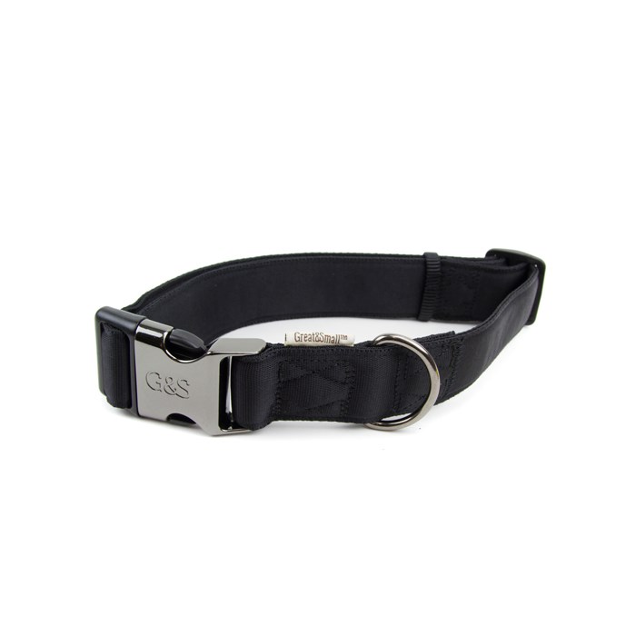 Great & Small Classic Large Cushion Dog Collar Black