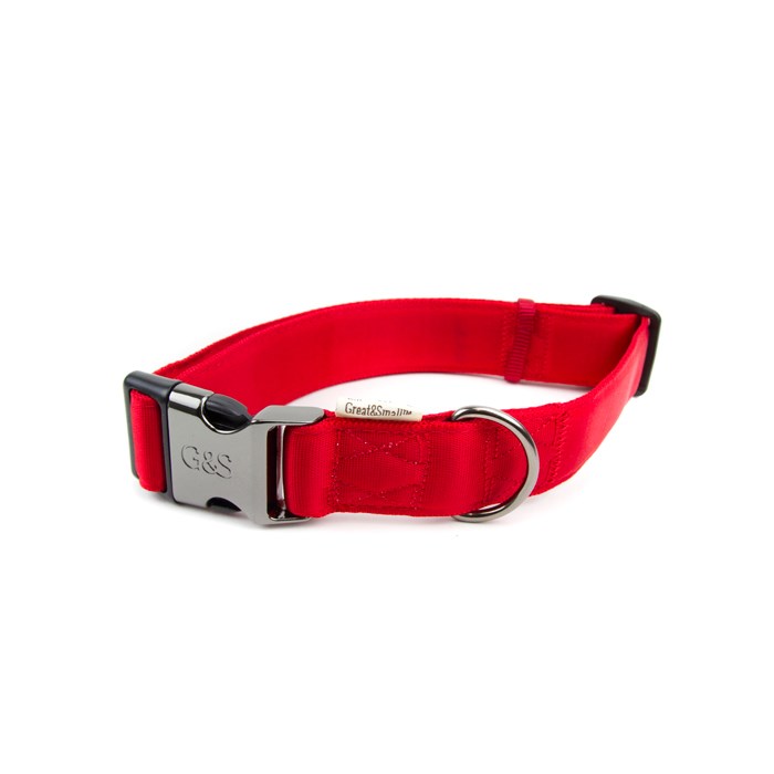 Great & Small Classic Large Cushion Dog Collar Red